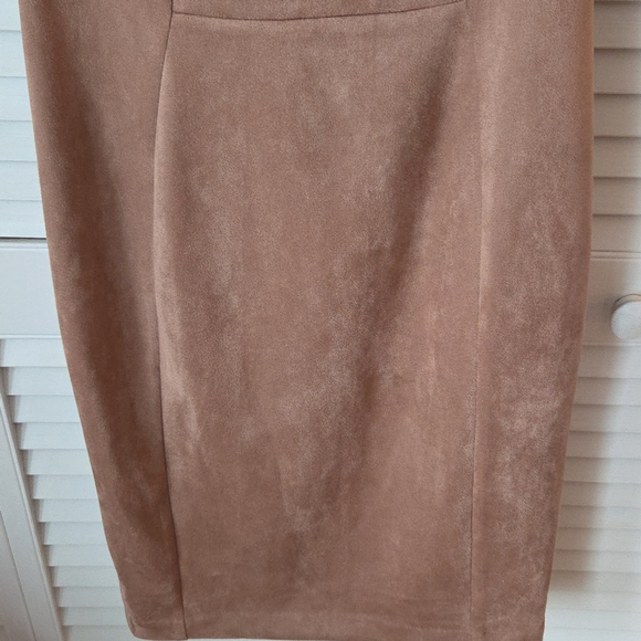 Calvin Klein Tan Suede Midi Dress - Picture 4 of 14